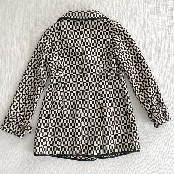 Tulle Checked Black and White Coat (Sz. L) - Picture 3 of 11